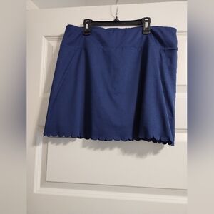Elegant Blue Women's Scallop Hem Skort